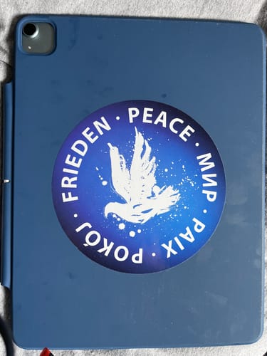 Customer photo review of GROSSE STICKER / AUFKLEBER (10 STK.) • PEACE • FRIEDEN • MIR