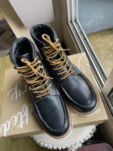 Customer photo review of Moc Toe Boots - Black