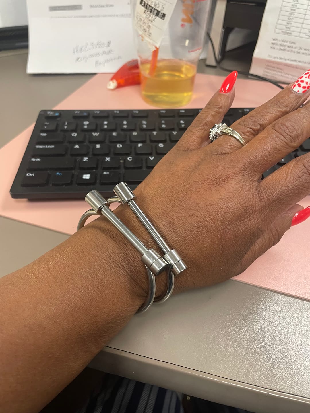 Customer photo review of Tabitha Stainless Steel Bar Bangle