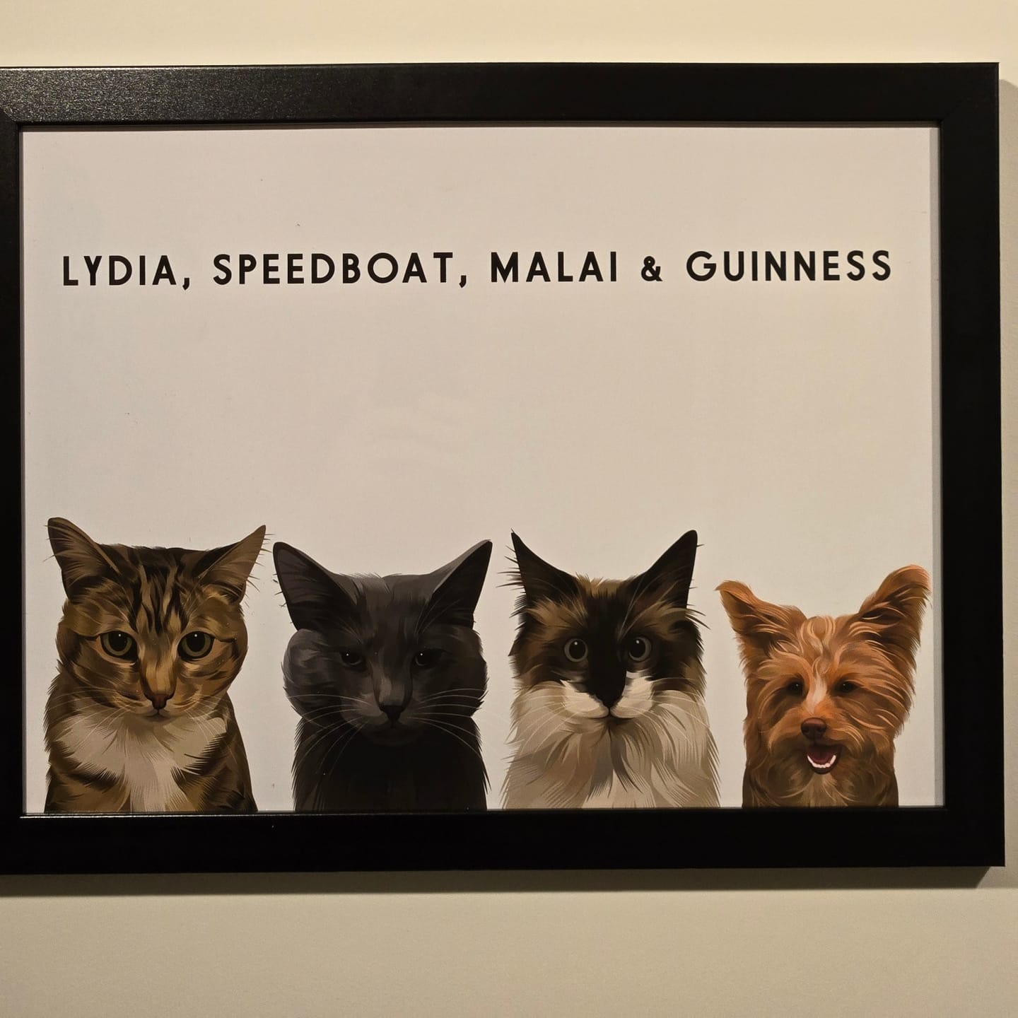 Customer photo review of Custom Four Pet Portrait