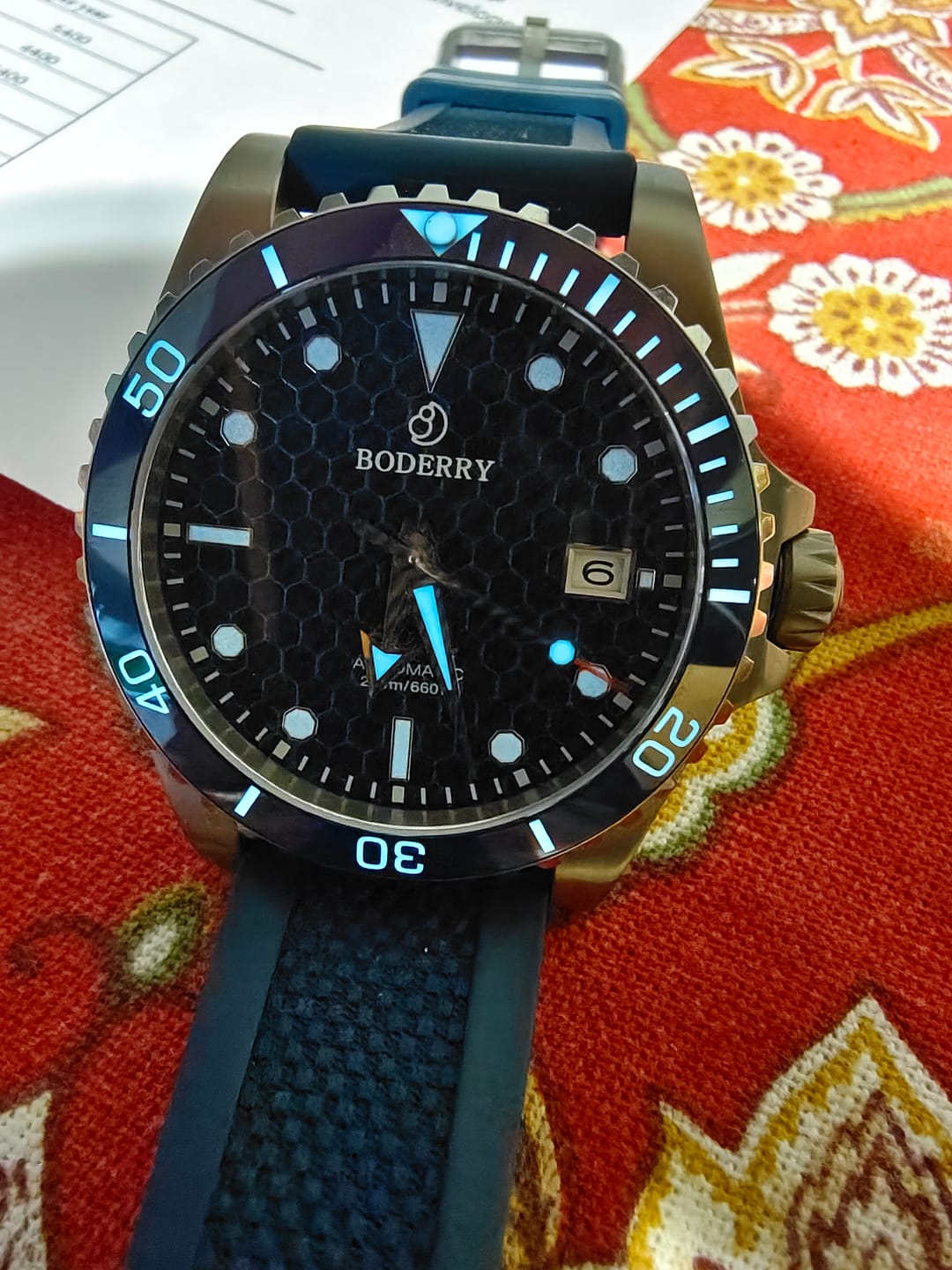 Customer photo review of SEATURTLE.OCEAN(TITANIUM) - Automatic Titanium Diver Watch | Sea Blue