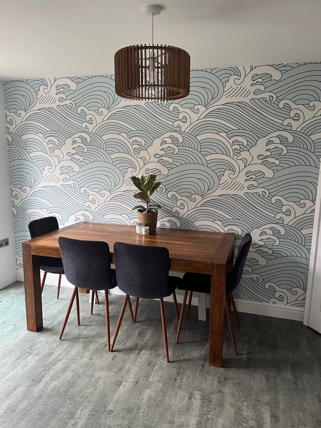 Customer photo review of Making Waves Wallpaper Repeat Pattern | Blue