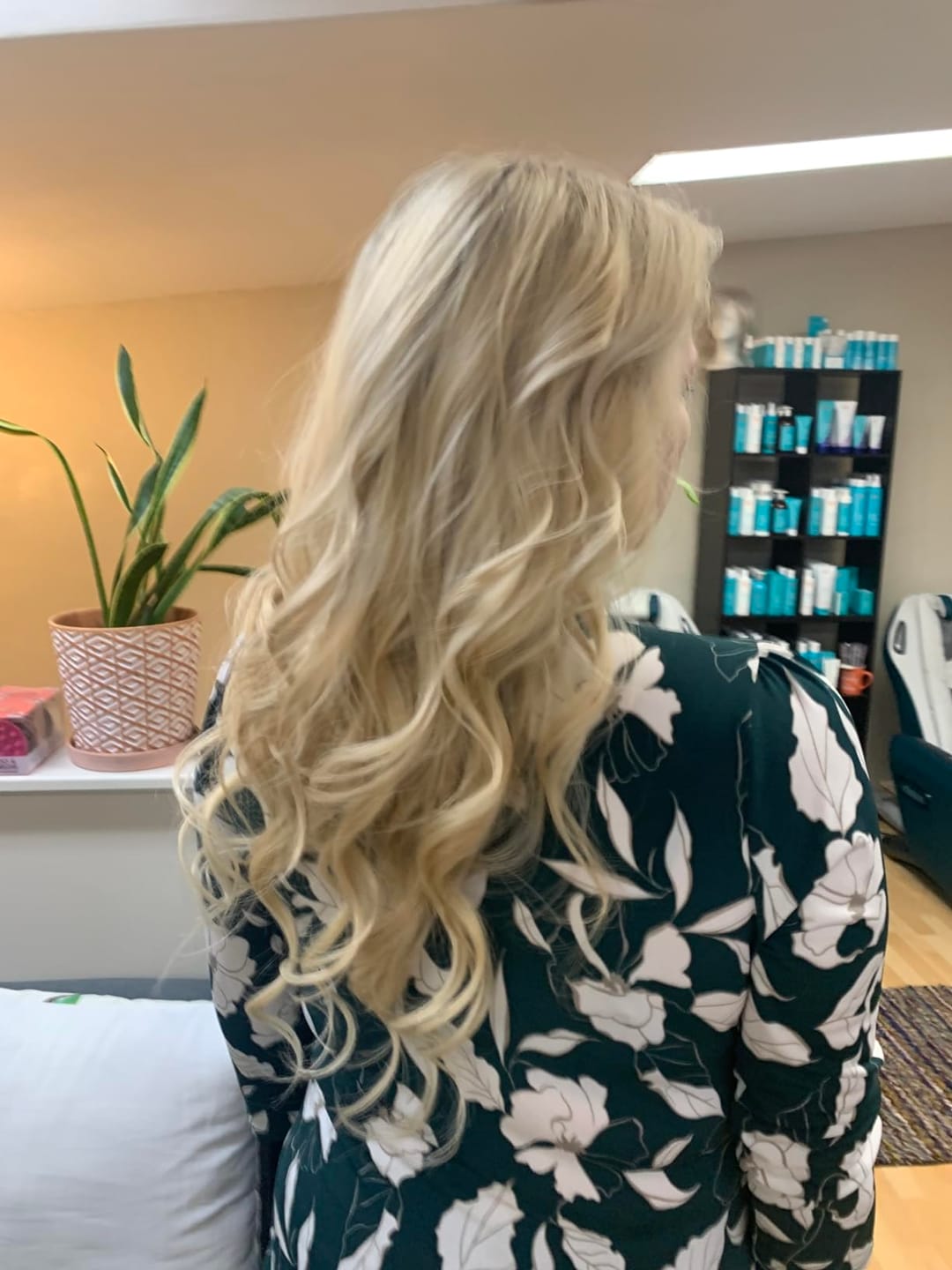 Customer photo review of 【New Color】Moresoo Virgin Tape In Hair Extensions 100% Brazilian Human Balayage Blonde Hair (#8/8/613)