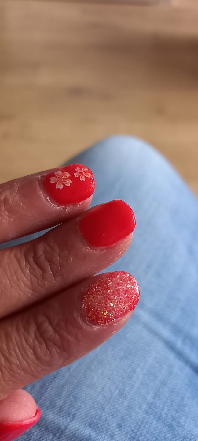 Customer photo review of Rose Red Dipping Powder