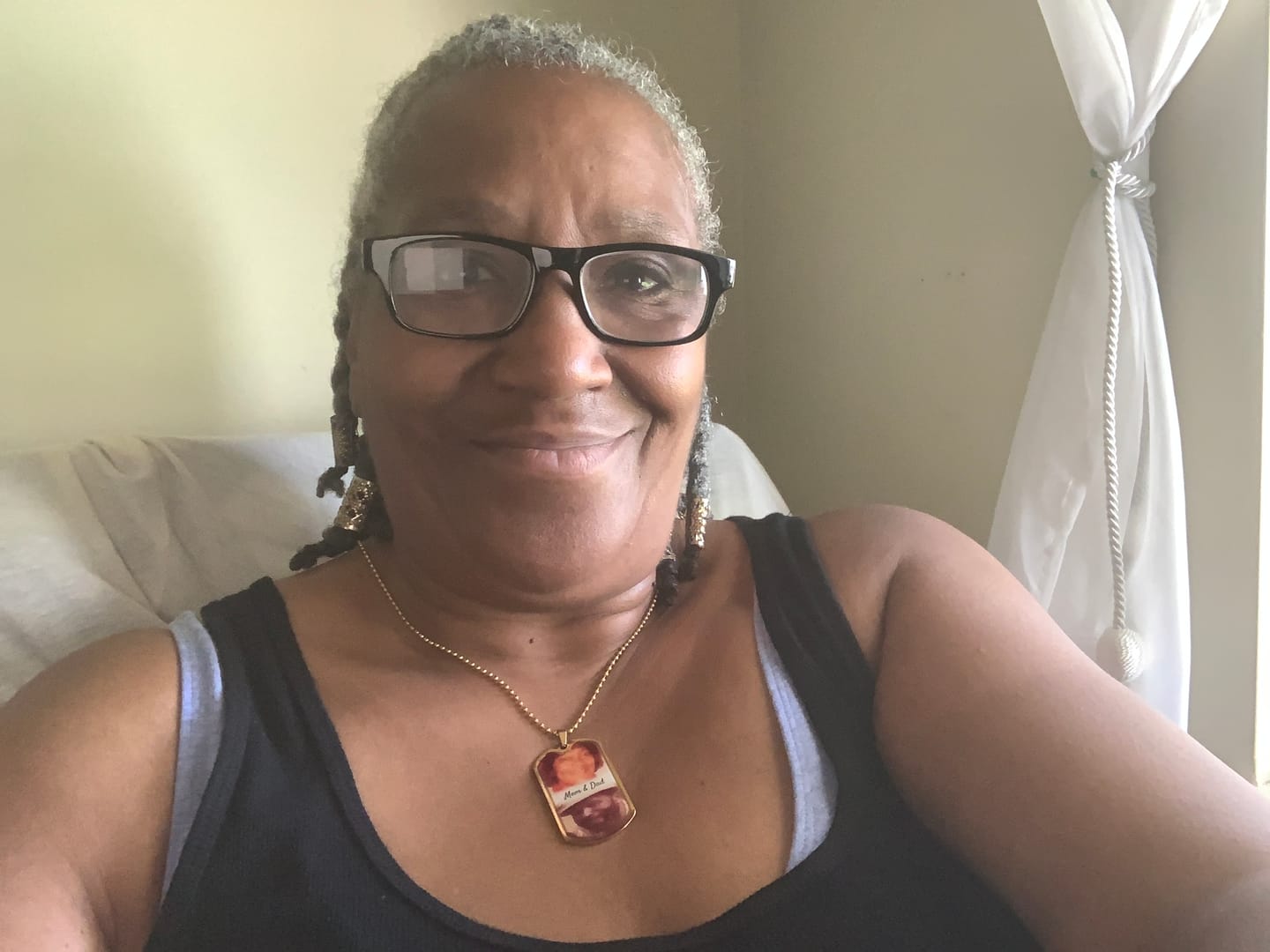 Customer photo review of Custom Name and 2 Photos  Memorial Dogtag Necklace Gift