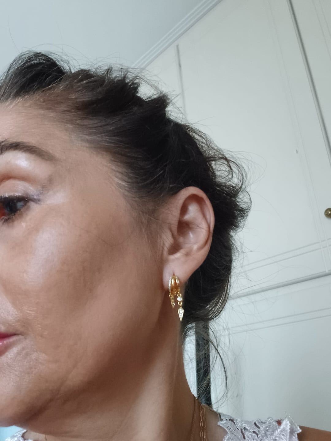 Customer photo review of Palma Spike Charm Earring - Gold