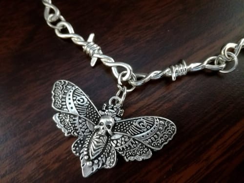 Customer photo review of Death Moth Neckalce