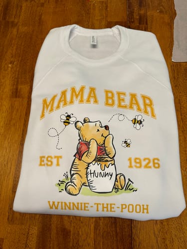 Customer photo review of Winnie The Pooh Mama Bear Disney DTF Transfer