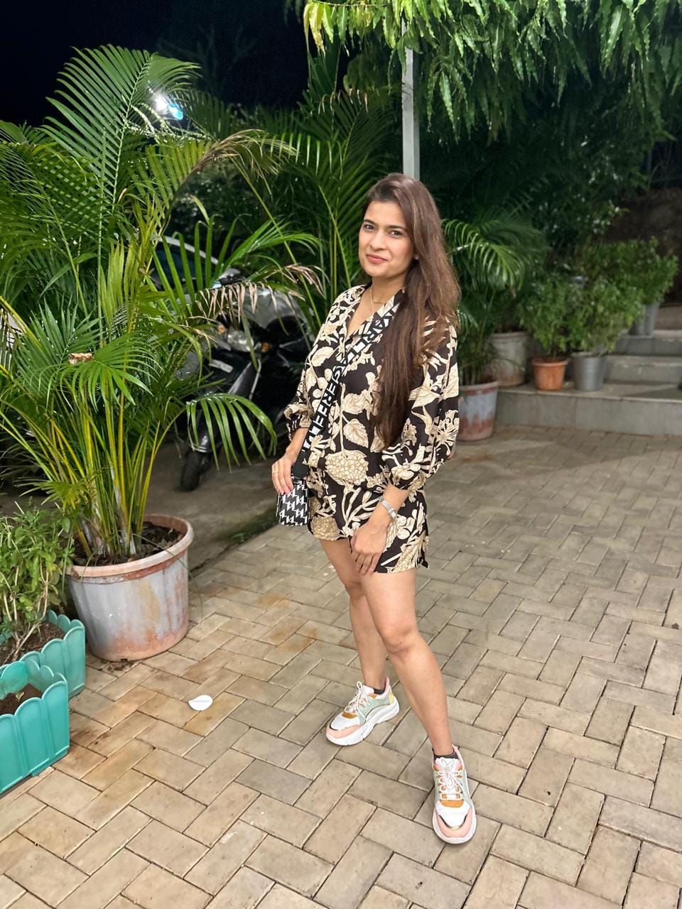 Customer photo review of Ela Shorts - Brown Kodi Flowers