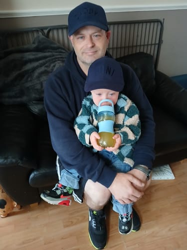 Customer photo review of Daddy & Mini Tonal Embroidered Caps Navy/Navy
