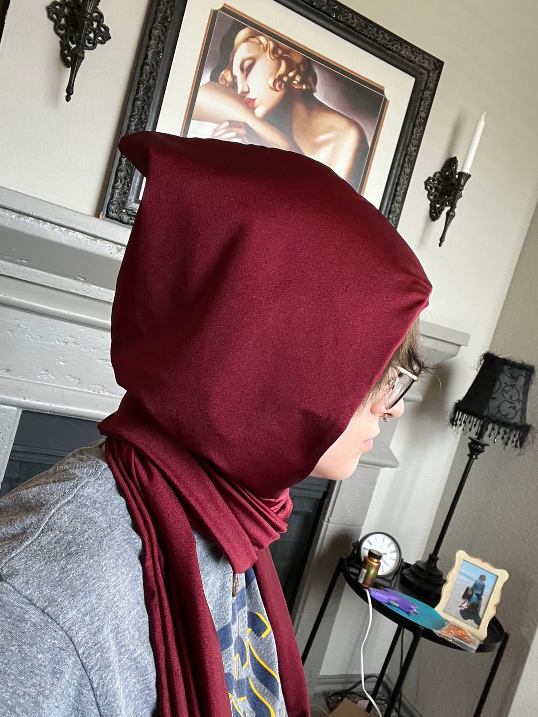 Customer photo review of Burgundy Yoga Spandex