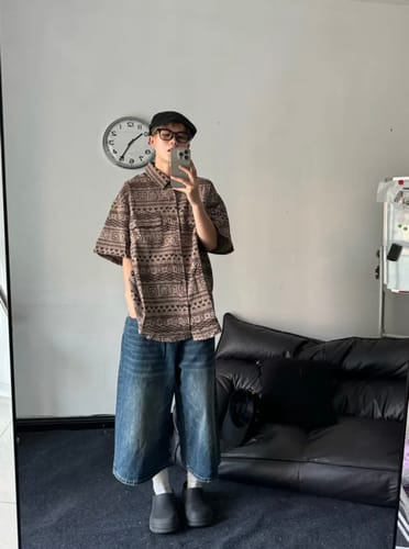 Customer photo review of MV Retro Ami Khaki Ethnic Shirt