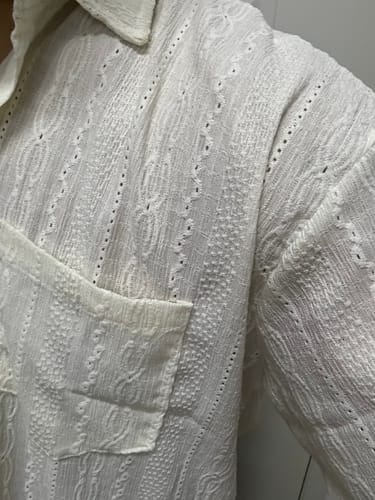 Customer photo review of MV Retro Japanese Half-Sleeved Linen Shirt