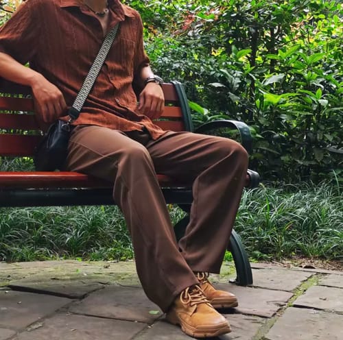 Customer photo review of MV Retro Japanese Half-Sleeved Linen Shirt
