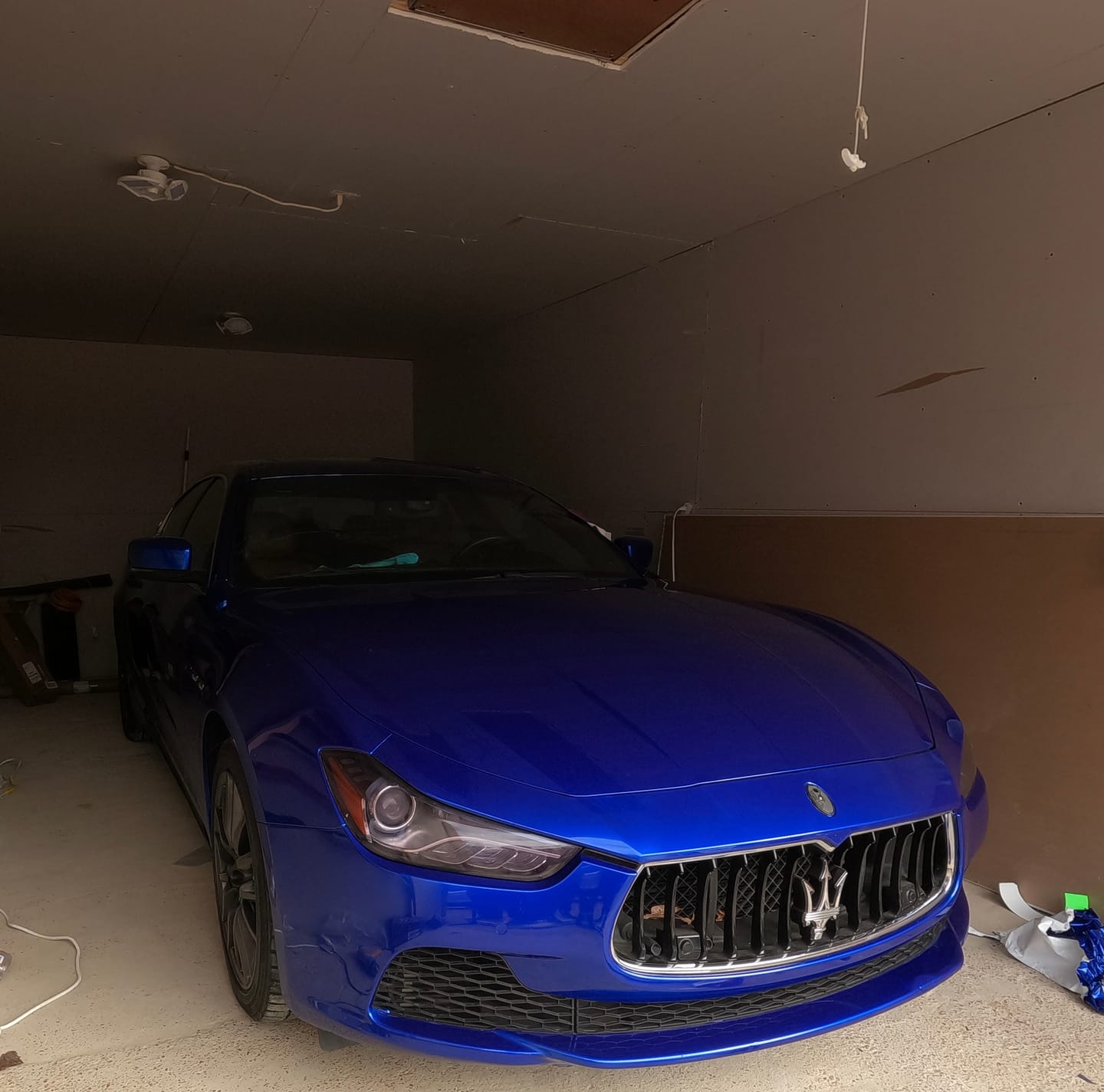 Customer photo review of Glossy Metallic Pearl Blue Vinyl Wrap