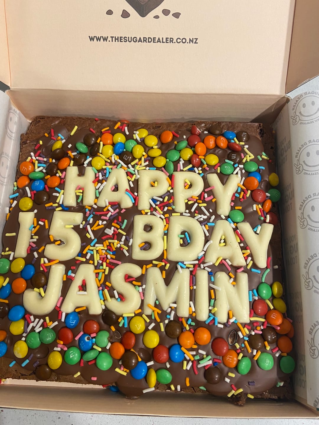 Customer photo review of OG custom message brownie