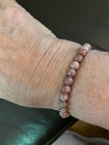 Customer photo review of Red Dot Natural Stone Bracelet