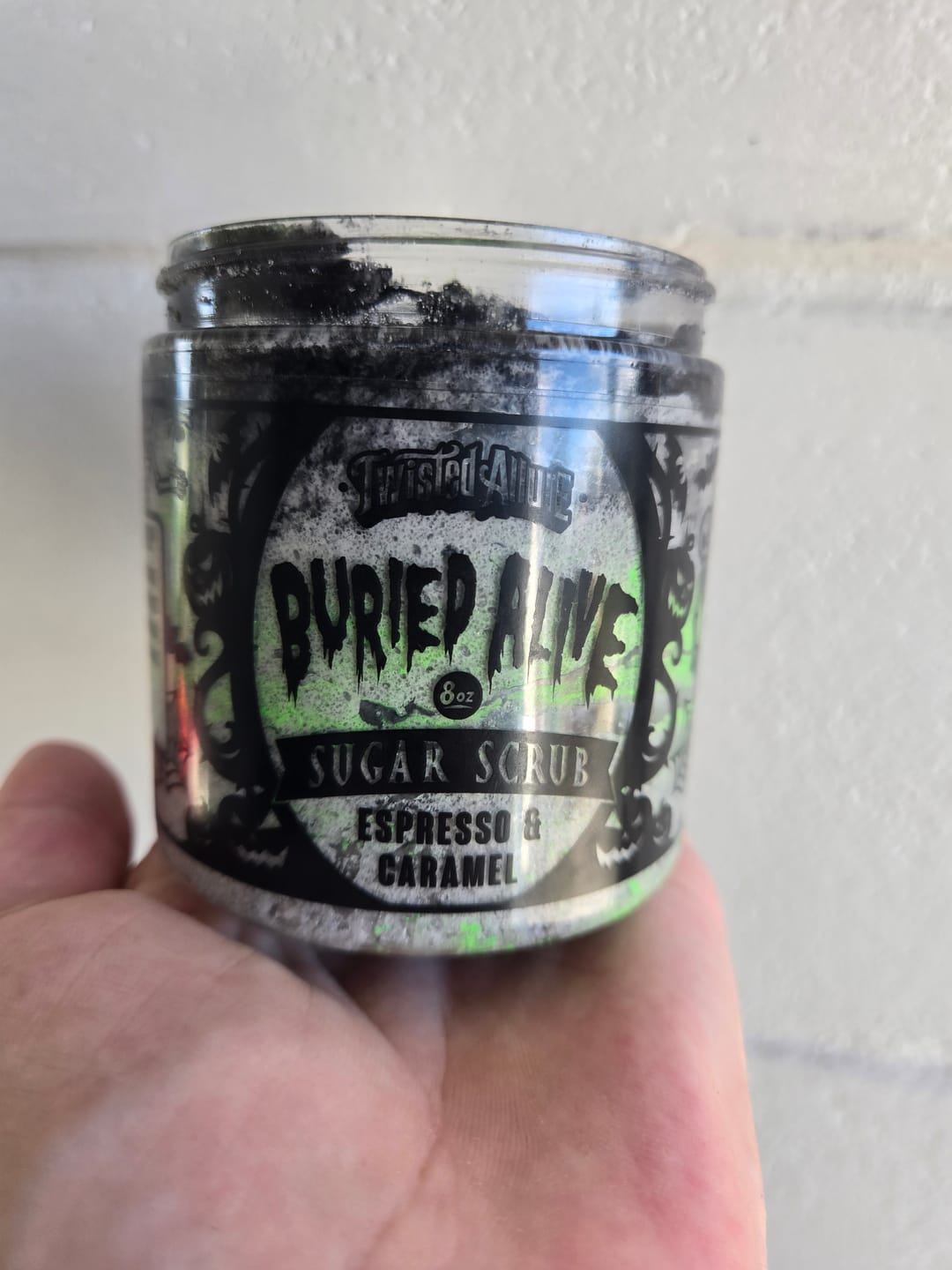Customer photo review of Buried Alive Sugar Scrub (Caramel & Coffee)