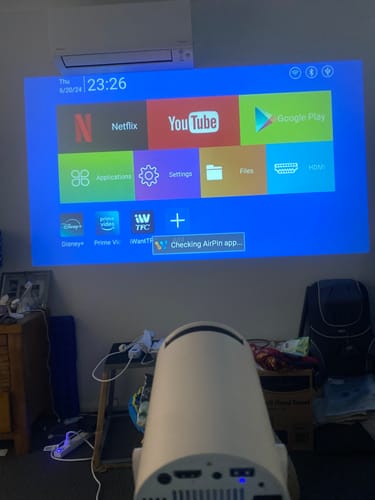 Customer photo review of MovieHub™ Ultra HD Projector + FREE Projector Screen
