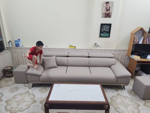Customer photo review of Sofa văng da 3 chỗ tựa gật gù - EVELYN