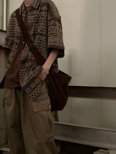 Customer photo review of MV Retro Ami Khaki Ethnic Shirt