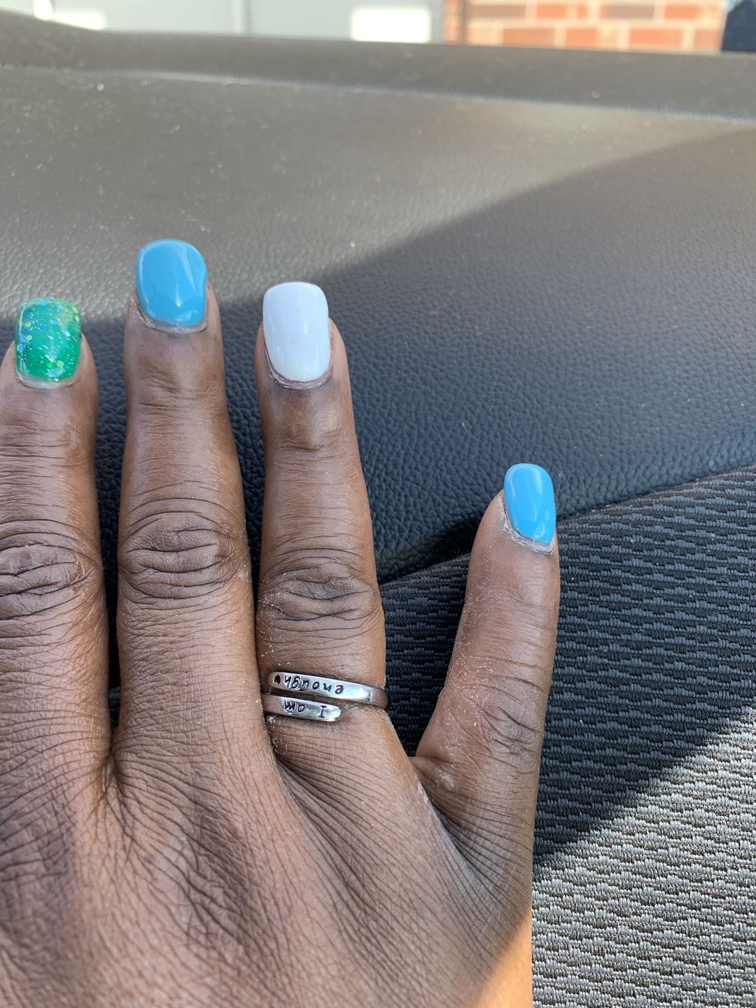 Customer photo review of 'I Am Enough' Adjustable Ring | 925 Sterling Silver