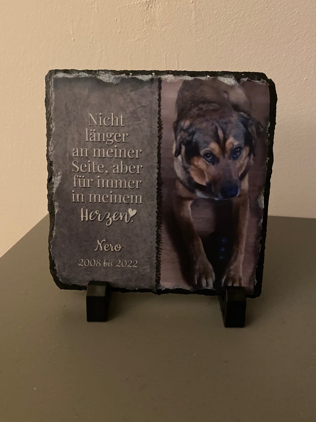 Customer photo review of Für immer im Herzen - Individuelle Schieferplatte