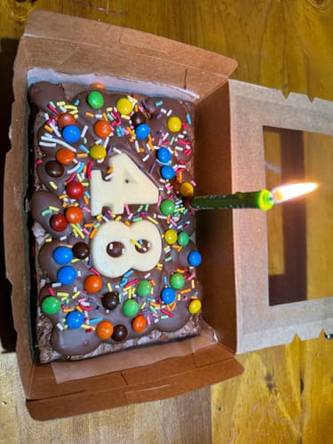 Customer photo review of Mini birthday brownie