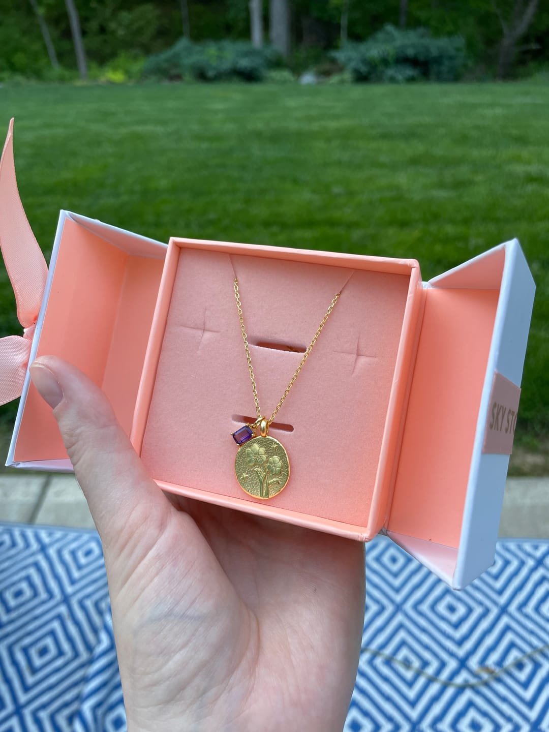 Customer photo review of Birth Flower Charm