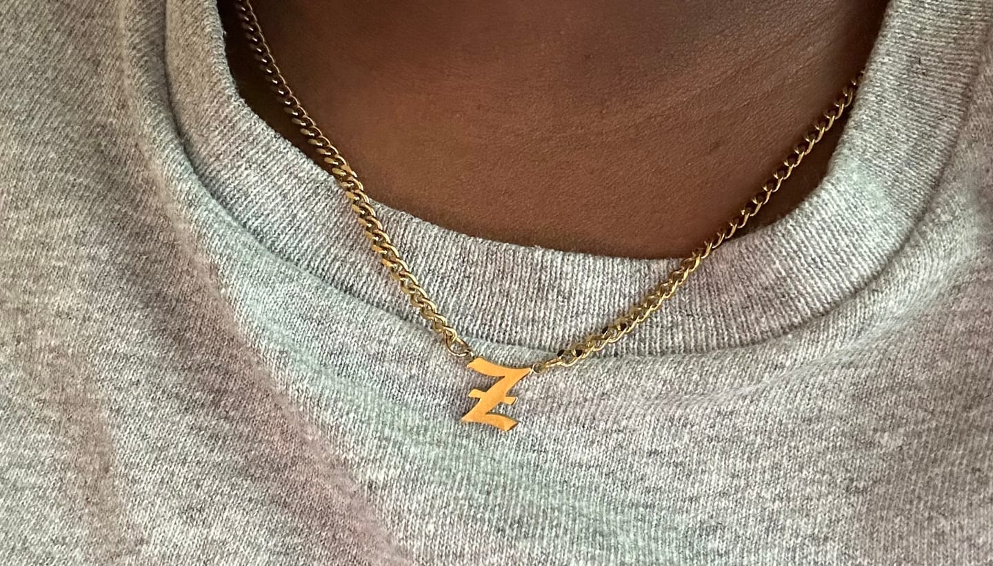 Customer photo review of Cuban Initial Necklace