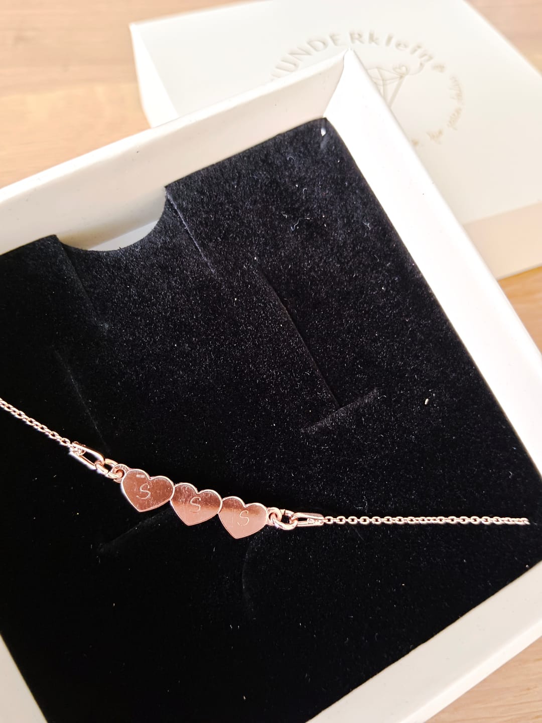 Customer photo review of Armband d’amour mit Gravur 3 Herzen