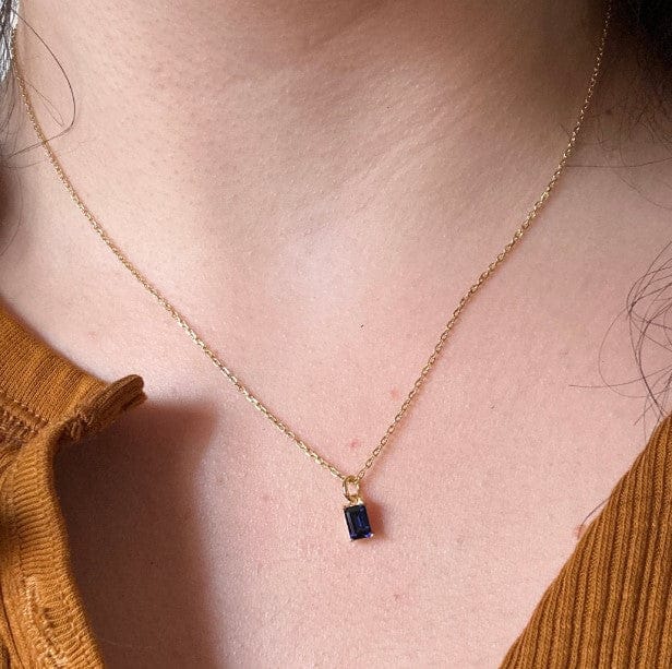 Customer photo review of Sapphire Silver Necklace