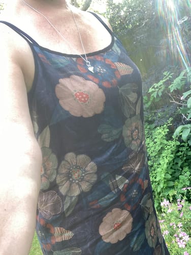 Customer photo review of Plus Size Women Summer Vintage Ramie Floral Thin Vest Dress
