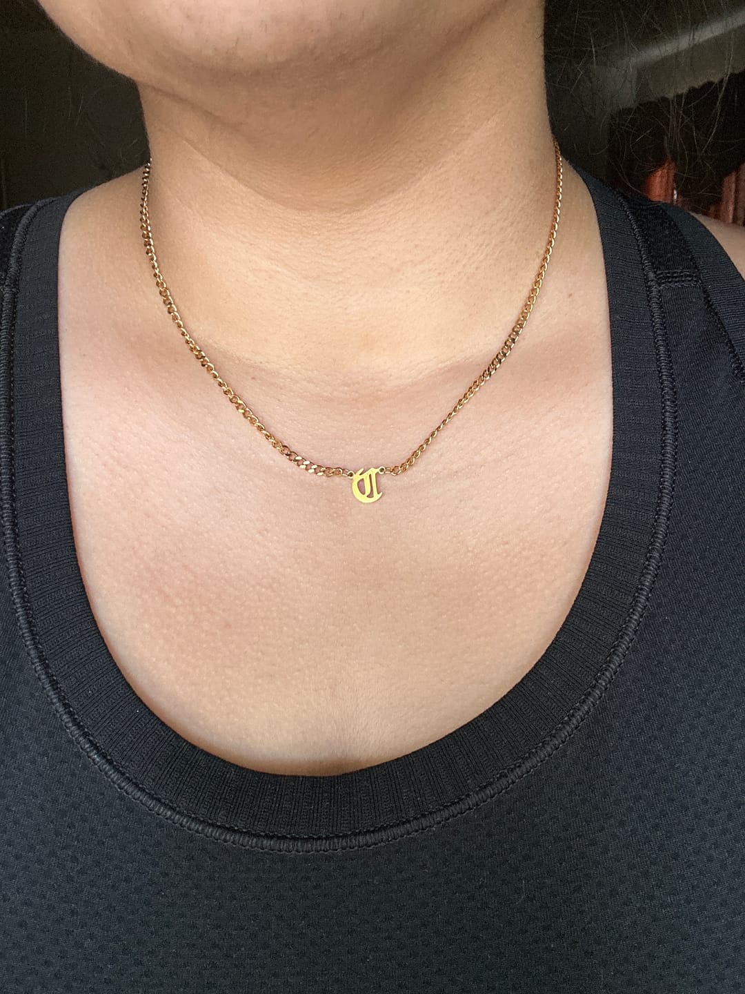 Customer photo review of Cuban Initial Necklace