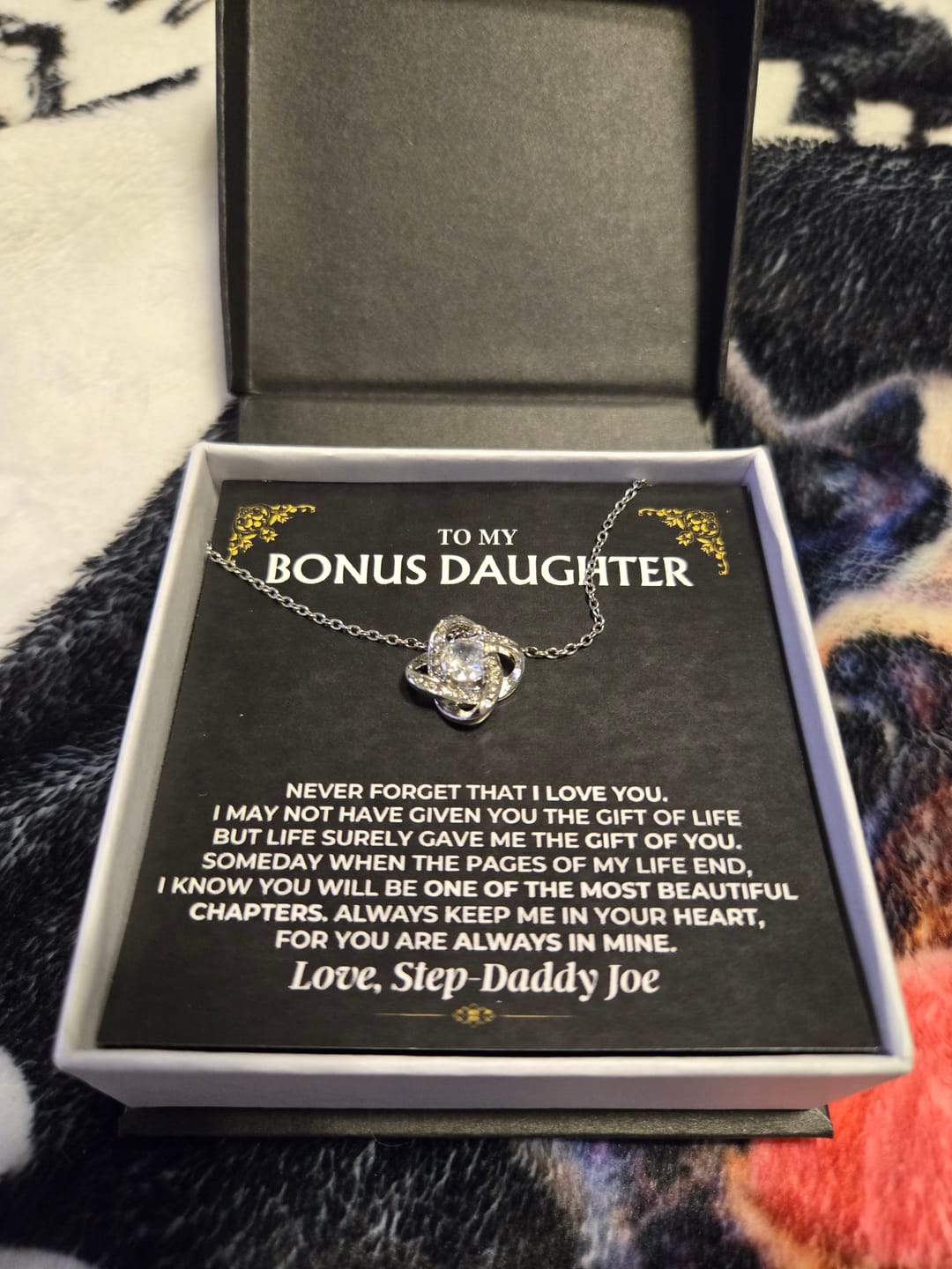 Customer photo review of To My Bonus Daughter - Love Knot Gift Set - SS499
