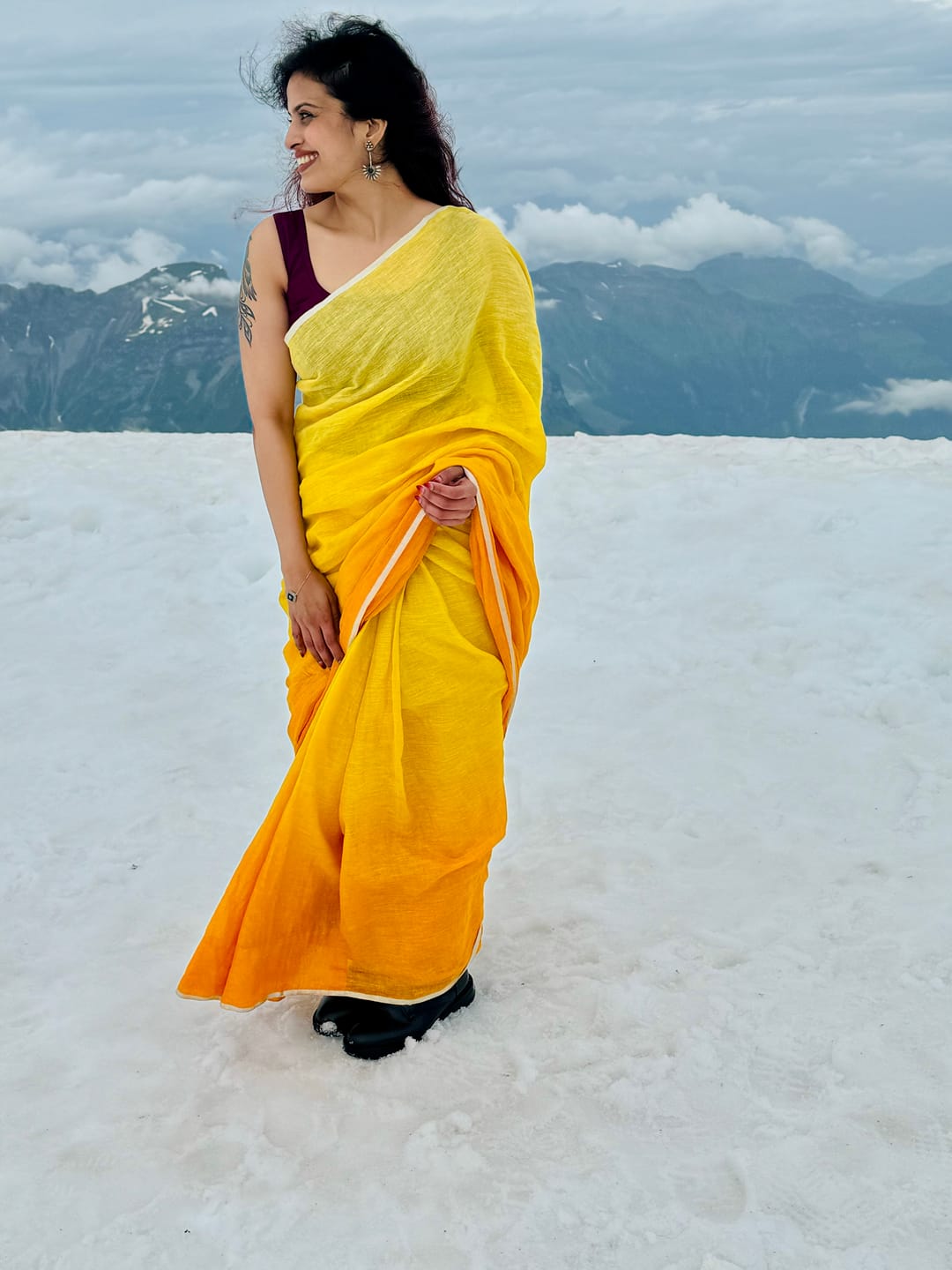 Customer photo review of Sun Kissed Beauty Linen Sari