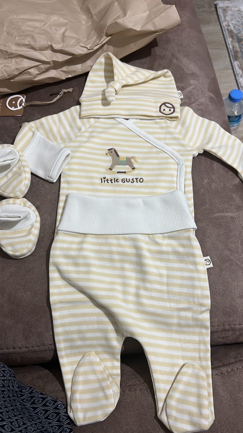 Customer photo review of 5' li Organik Pamuk Hastane Çıkış Seti Playtime