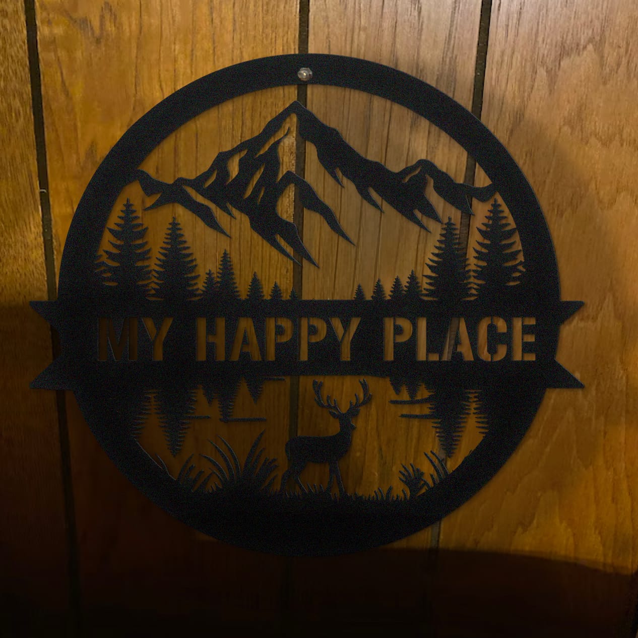 Customer photo review of Cabin Metal Wall Art