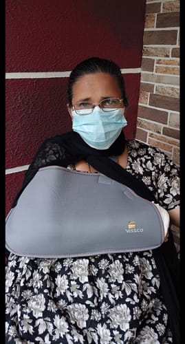 Customer photo review of Arm Pouch Sling (Mild Support)| Provides Support to the Shoulder & Arm (Grey)