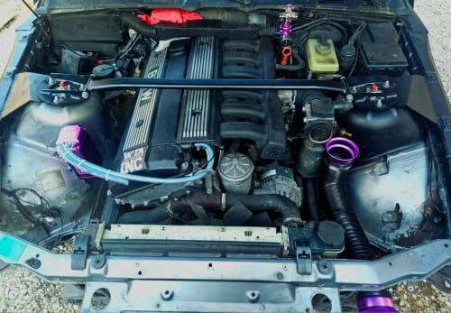 Customer photo review of Square Engine Oil Catch Tank Can Reservoir D1 Spec Red 0.7L 10mm