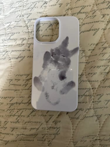 Customer photo review of Ink and Wash Painting Bunny iPhone Case