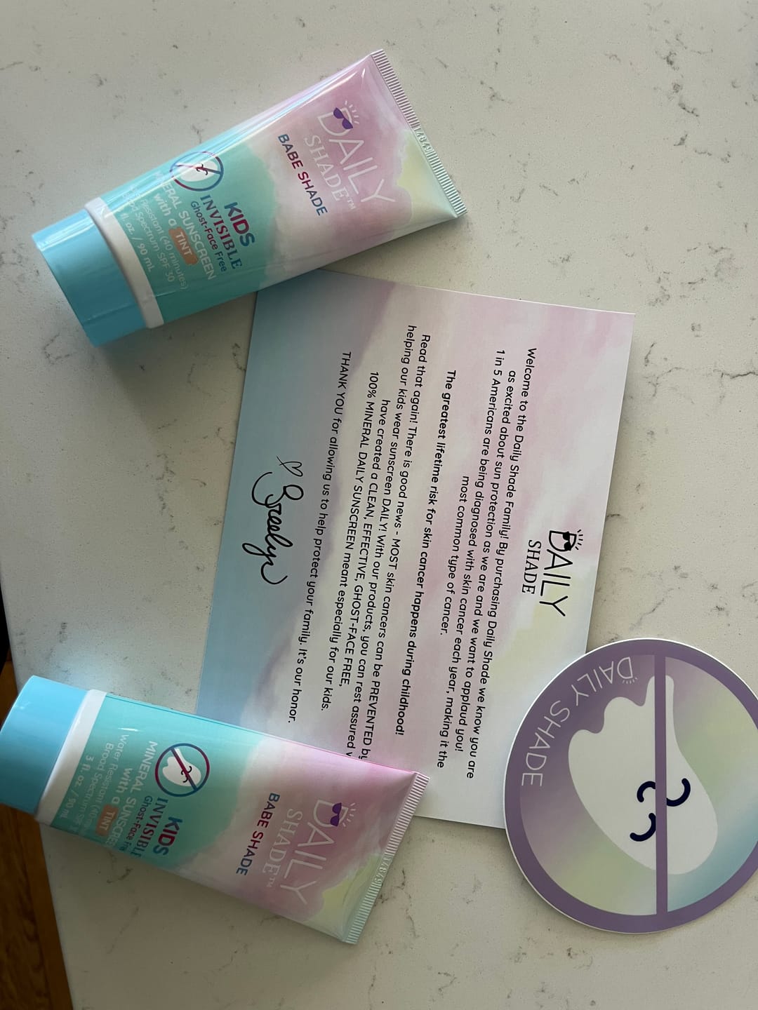 Customer photo review of DAILY SHADE: Babe Shade - PRE SALE ships in 2 weeks!