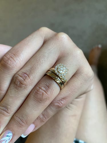 Customer photo review of *NEW* 207 14k CZ Wedding Trio Set JTJ™