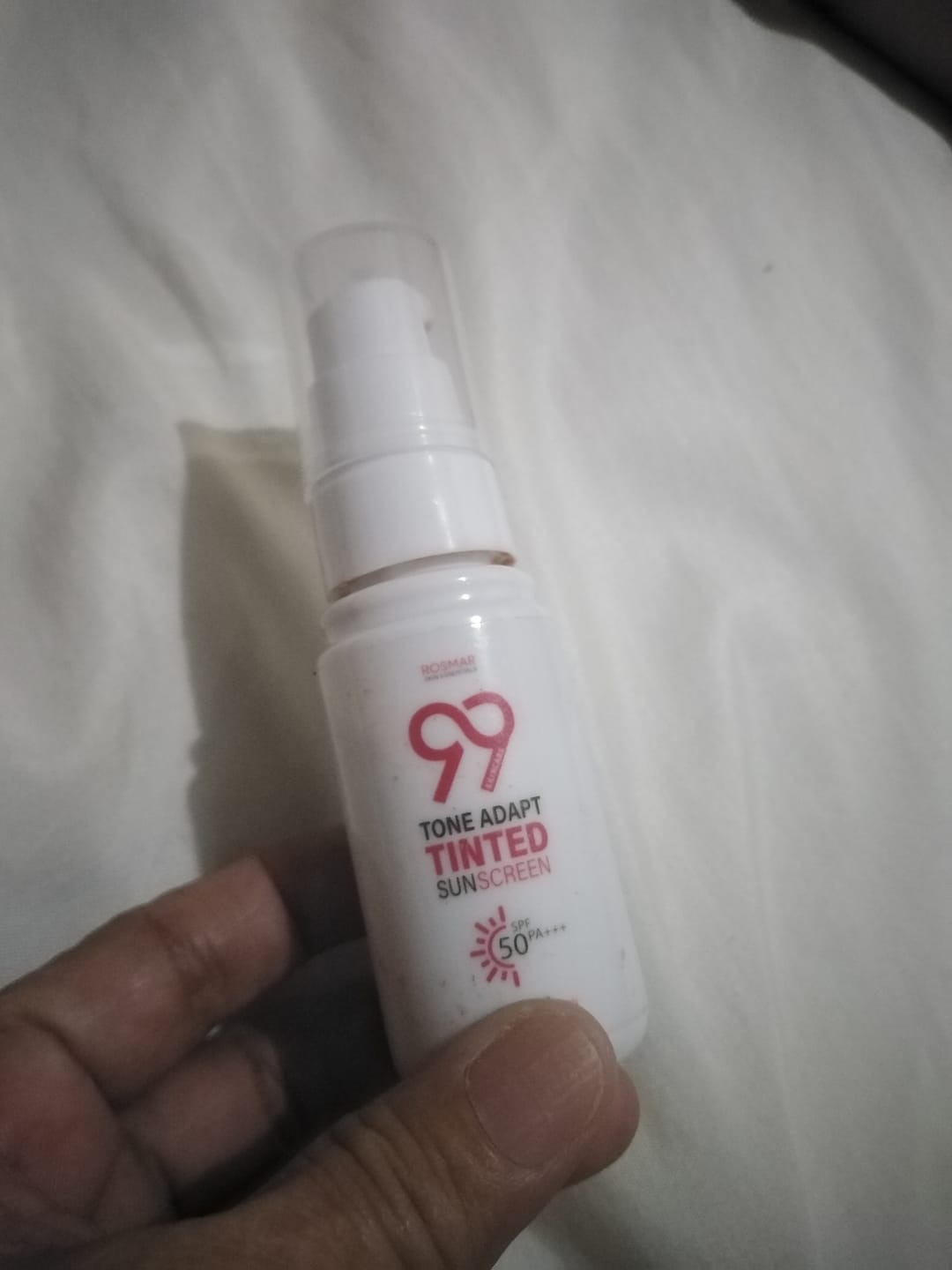 Customer photo review of ROSMAR 99 SKINCARE TONE ADAPT TINTED SUNSCREEN