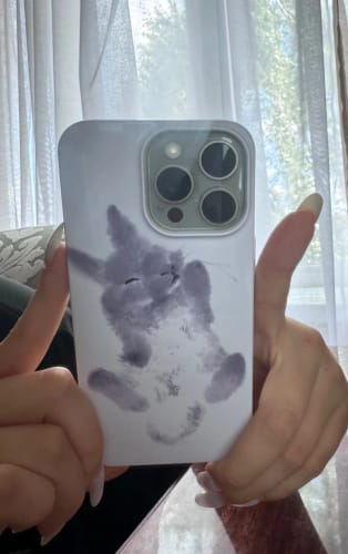 Customer photo review of Ink and Wash Painting Bunny iPhone Case