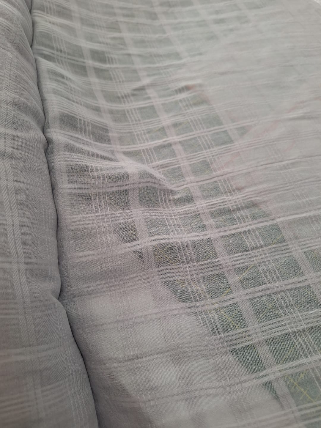 Customer photo review of Grey Checkered Muslin Fabric