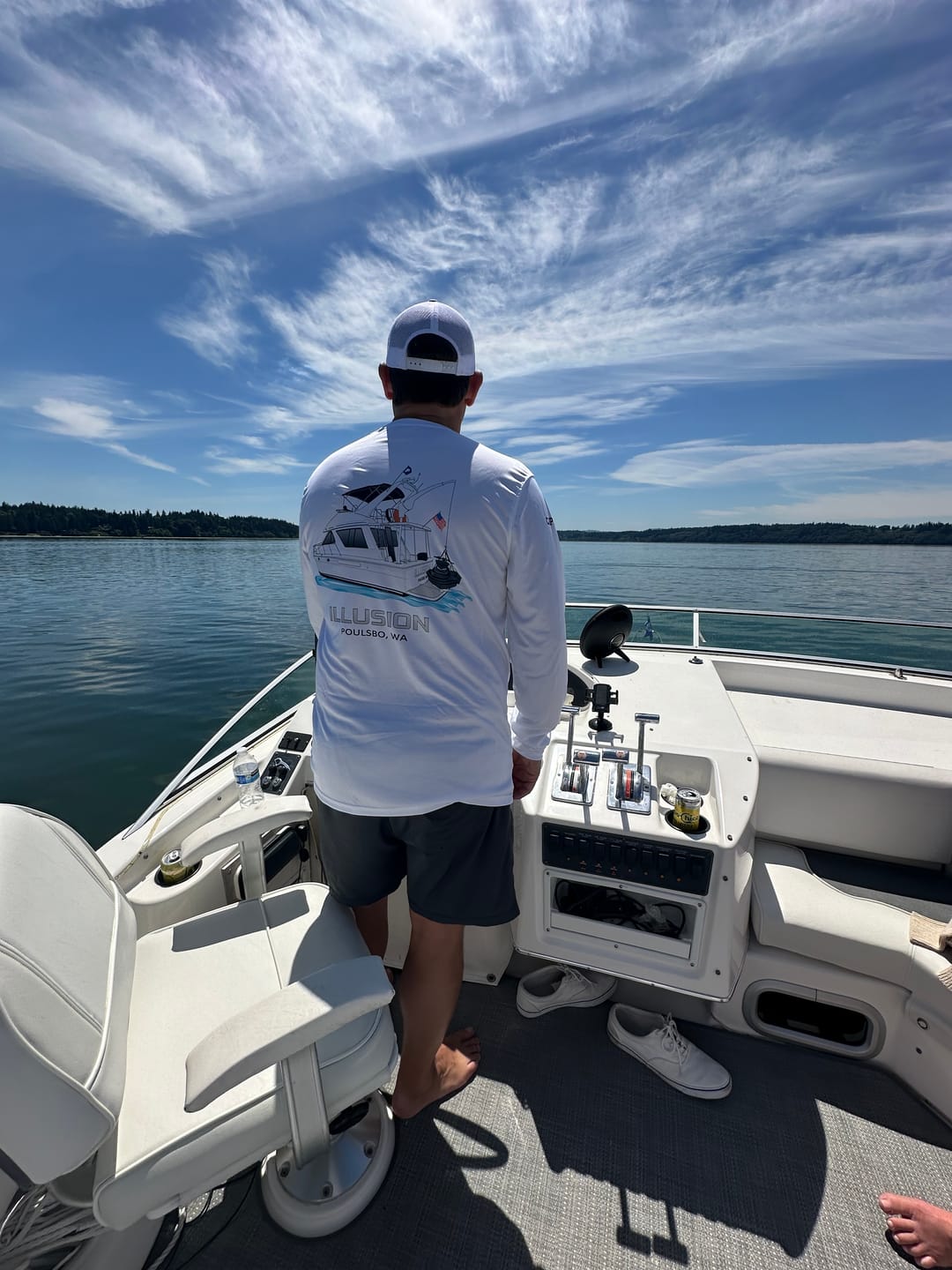 Customer photo review of Mens Captain & Crew Drifit Custom Boat Shirts - Long Sleeves