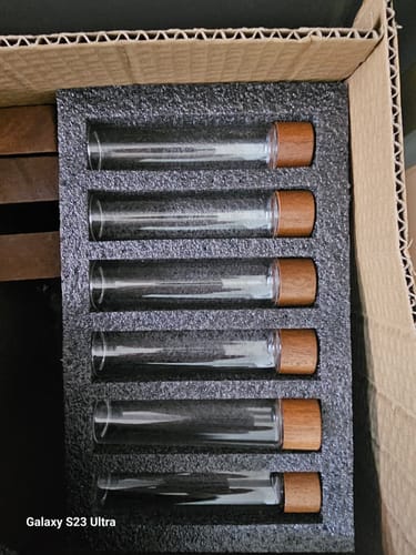 Customer photo review of Coffee Beans Storage Container Tube Glass Display Rack