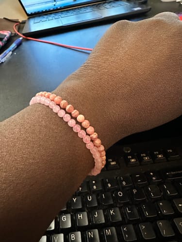 Customer photo review of Rose Quartz Bracelet  - 4mm beads