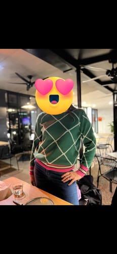 Customer photo review of Milly Knit in Green Chain Print